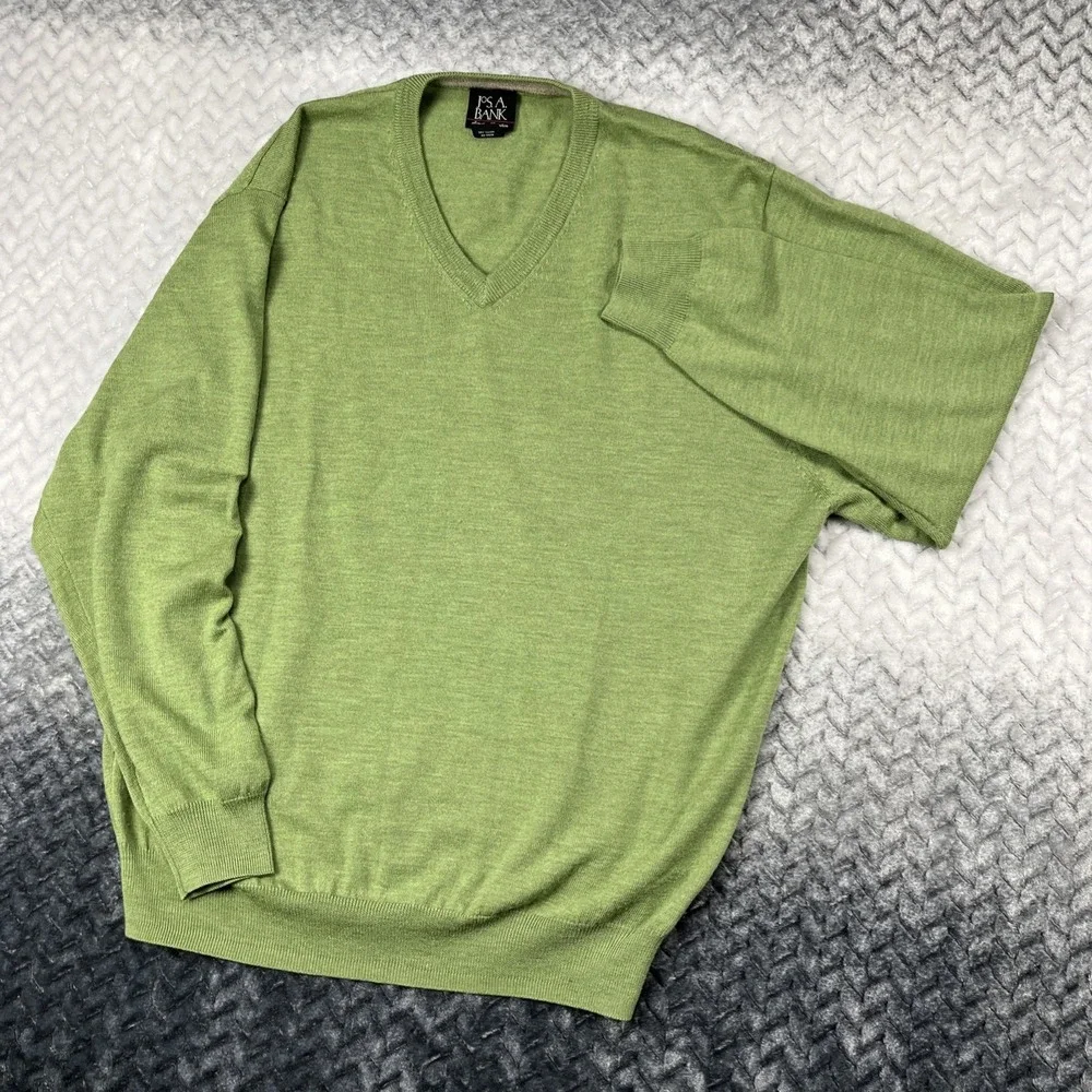 Jos. A. Bank Signature Collection 100% Merino Wool Pullover Sweater XXL Green - Picture 1 of 8